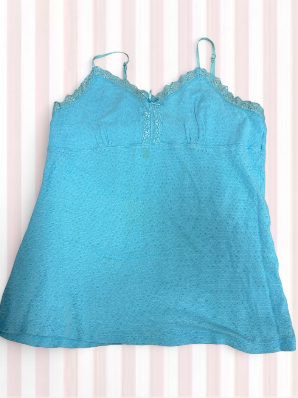 Faded Glory Turquoise Lace-Trim Camisole Tank